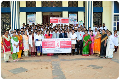 <b>A Report on World AIDS Day Program & Rally, on 01  Dec 2017 - Faculty in a rally at Vikarabad with AIDS Awareness Ribbon.</b>